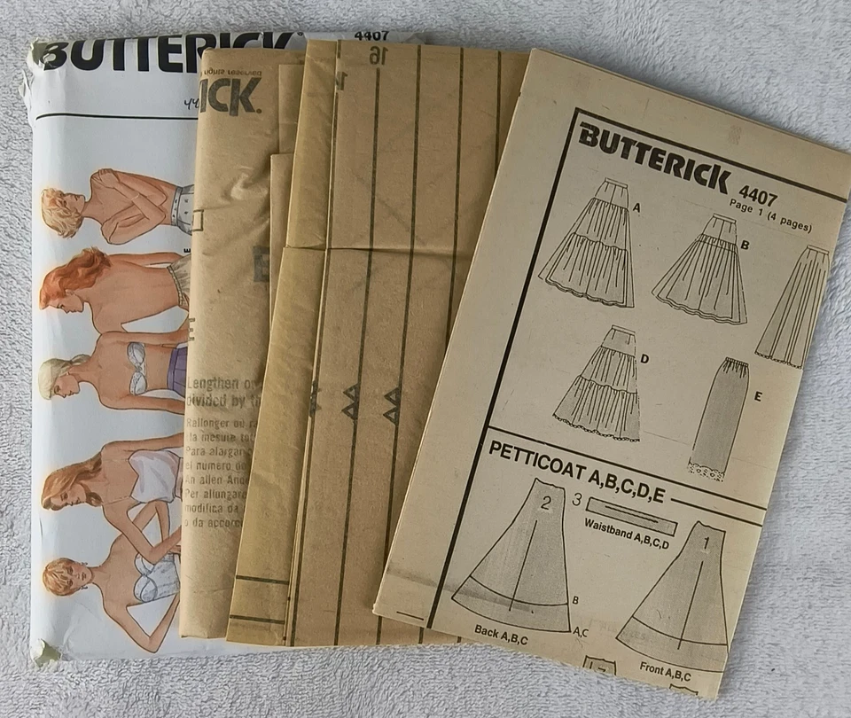 VTG 80s Butterick Pattern 4407 Petticoat Slip Skirt Bridal Formal 14 16 18 Uncut - Image 4 of 4