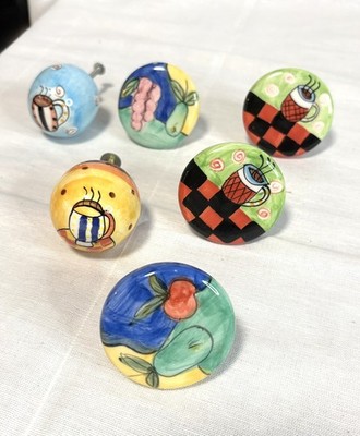 Fun Variety of 6 Mary Engelbreit Ceramic Drawer/Cabinet Pulls 