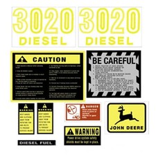 Tractor Decal Set Hood 3020 Yellow fits John Deere 3020