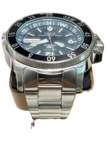 Seiko 5 Sports Cal.7S36 Jour Date 23 Jewels Automatique Acier Inoxydable Montre - Photo 4 sur 5
