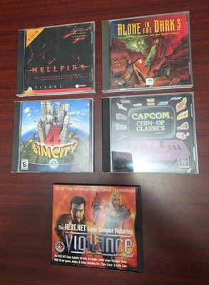 PC-CD ROM GAMES SIM CITY 4 Diablo Hellfire Capcom Coin Ops DISKS RARE VINTAGE