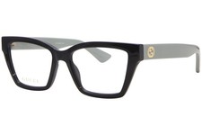Gucci GG1715O 004 Eyeglasses Women's Black/Green/Gold Full Rim Cat Eye 53mm
