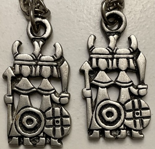 2 Vtg Börje Tennung Sweden Pewter Brutalist MCM Modern Viking Pendant & Necklace