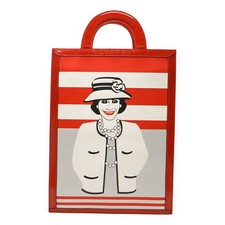 Chanel Patent Leather Mademoiselle Tote Bag Women Red One Size