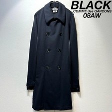 08AW BLACK Comme des Gar ons Modified docking double-breasted trench coat