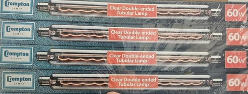 Clear Double Ended Tubular Lamp 60w 240v 221x25mm Crompton Light Bulbs Packs - Picture 1 of 3