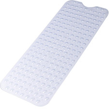 Extra Long Non Slip Bathtub Mat 40x16 Inch Suction Cups Drain Holes Washable