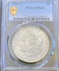 1880 O MS63 GOLD SHIELD MORGAN SILVER DOLLAR  BRIGHT WHITE!