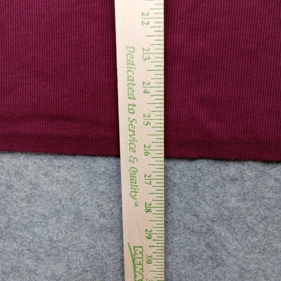 Camisa PacSun Para Hombres Mediana Henley Borgoña Manga Corta Tejida Cuello Redondo Top Foto 4 de 4