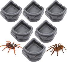 6 Pcs Spider Micro Water Bowl, Small Resin Dish for Tarantula Hermit Crab Spider