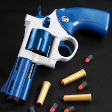 Blue ZP5 357 Revolver - Realistic Continuous Firing Soft Bullet Toy Set