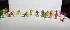 1960’s Toy Cowboy & Indian Figures, Yellow /Green/ Red Unknown Brand Lot Of 28 — photo 1