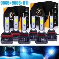 Combo 90059006h11 Led Headlight Fog Light Kit High Low Beam Bulbs 8000k Blue Combo 90059006h11 Led Headlight Fog Light Kit High Low Beam Bulbs 8000k Blue