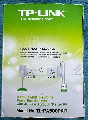 TP-Link TL-PA500P KIT AV500 Mbps Powerline Adapters BT, Sky, Virgin, EE - Picture 4 of 6