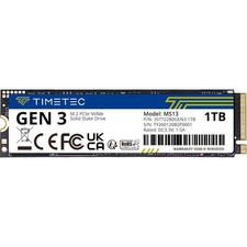 Timetec 1TB SSD NVMe PCIe Gen3x4 8Gb/s M.2 2280 3D NAND Alto 1TB, Negro