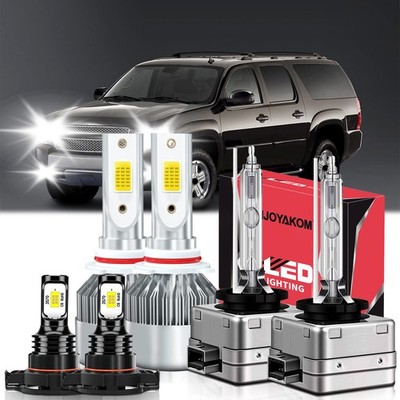 For Chevrolet Suburban 2019-2020 LED Headlight Hi/Lo+Fog Light Bulbs HID 6000K