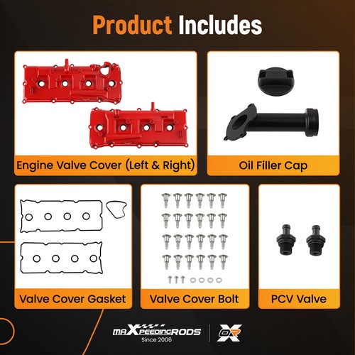 Valve Covers Set & Gaskets For Infiniti QX56 & Nissan Armada 5.6L V8 13264ZE01A - Picture 4 of 20