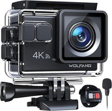 WOLFANG Action Camera 4K 20MP GA100, Waterproof 40M Underwater Camera