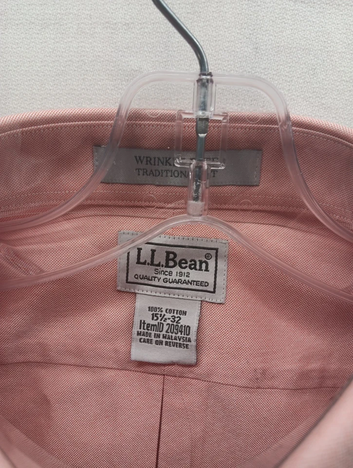 LL Bean Men's Wrinkle Free Shirt 15 1/2 X 32 New - Image 2 of 4