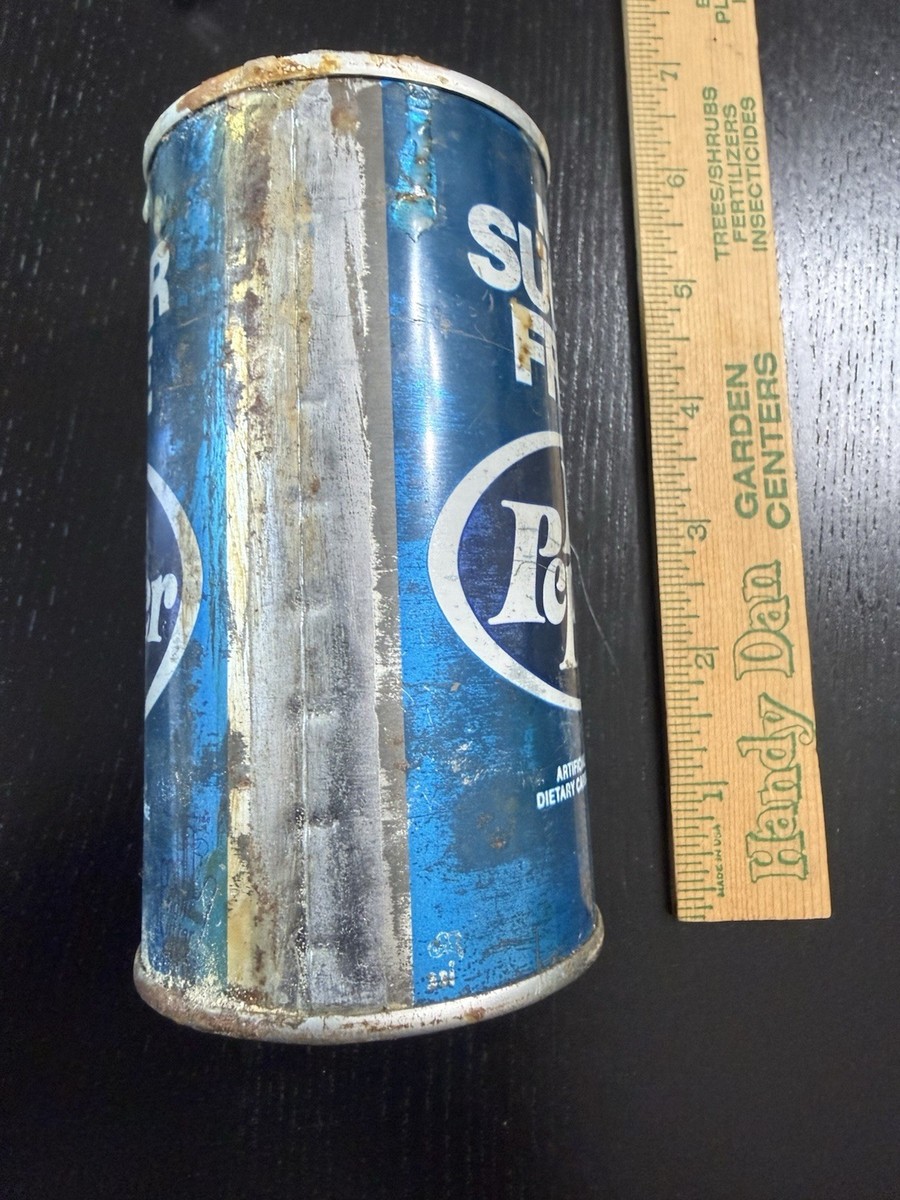 Dr. Pepper Sugar Free Soda Pop Old Vintage 1970s 12 oz Steel Tin