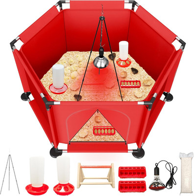 Chicks Brooder Box for Chicken Starter Kit Includes Heat Lamp, Chick Feeder and