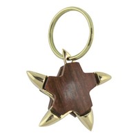 SchlüSselanhäNger - Seestern AnhäNger Aus Messing/Holz 5 X 5,5 Cm Sea-Club