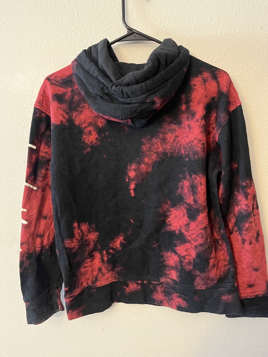 Hollister Hoodie Mens XS Red Black Tie Dye Must Have Collection