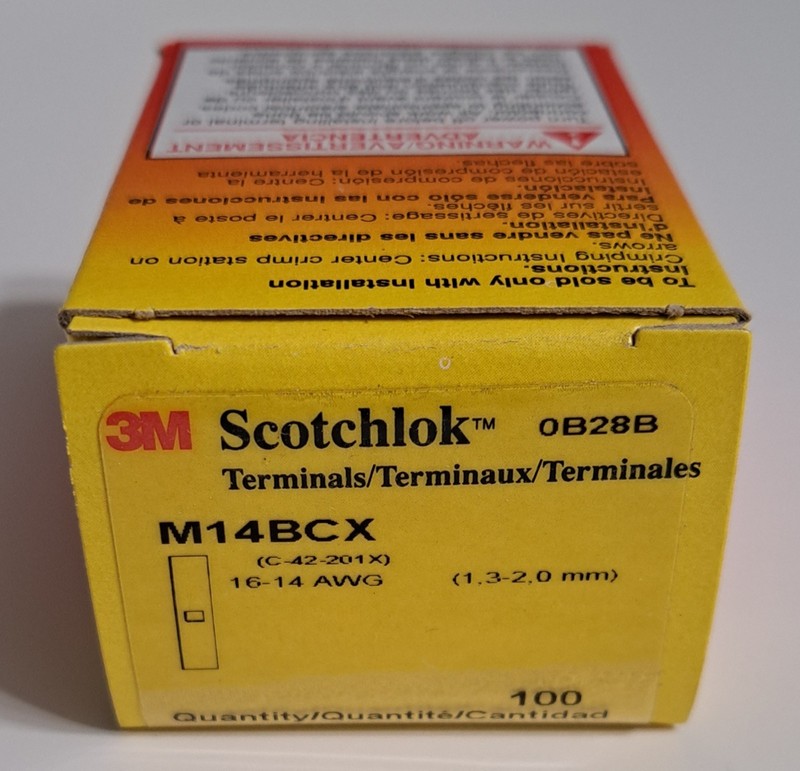3M Scotchlok Butt Connector Seamless Non-Insulated, M14BCX  Pack of 100