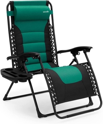 Serenelife Outdoor Adjustable & Foldable Padded Zero Gravity Lawn Chair