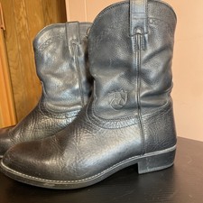 Ariat Black Leather Roper Cowboy Western Boots Mens Size 11