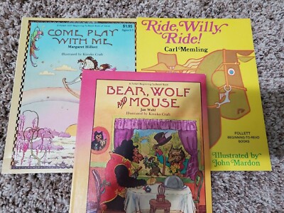 Lot of 3 Follett Beginning-to-read Readers Books  Come Play with Me & MORE PB EC