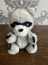 Vintage Dakin Mini Raccoon Plush Gray 5" Stuffed Animal Mask Baby Nutshells 1978