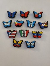 Flag Butterfly Croc Charm Kawaii Charms For Crocs 12Pcs