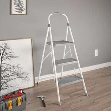 8ft 3 Step Ladder Folding Connection Step Stool with Wide Anti-Slip Pedal