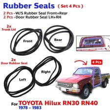 For 1978-1983 Toyota Hilux LN40 Set Rubber Weatherstrip Windscreen Door Seal Z09