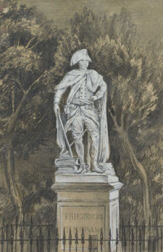 A. SCHMIDT (1796-1866), staute, Fryderyk Wielki, 1850, ołówek figurowy - Zdjęcie 1 z 4