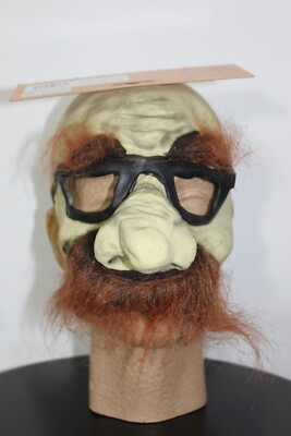 GRISLY GHOUL GESICHTSMASKE Schnurrbart Halloween Erwachsene Western alter Mann große Nase Brille