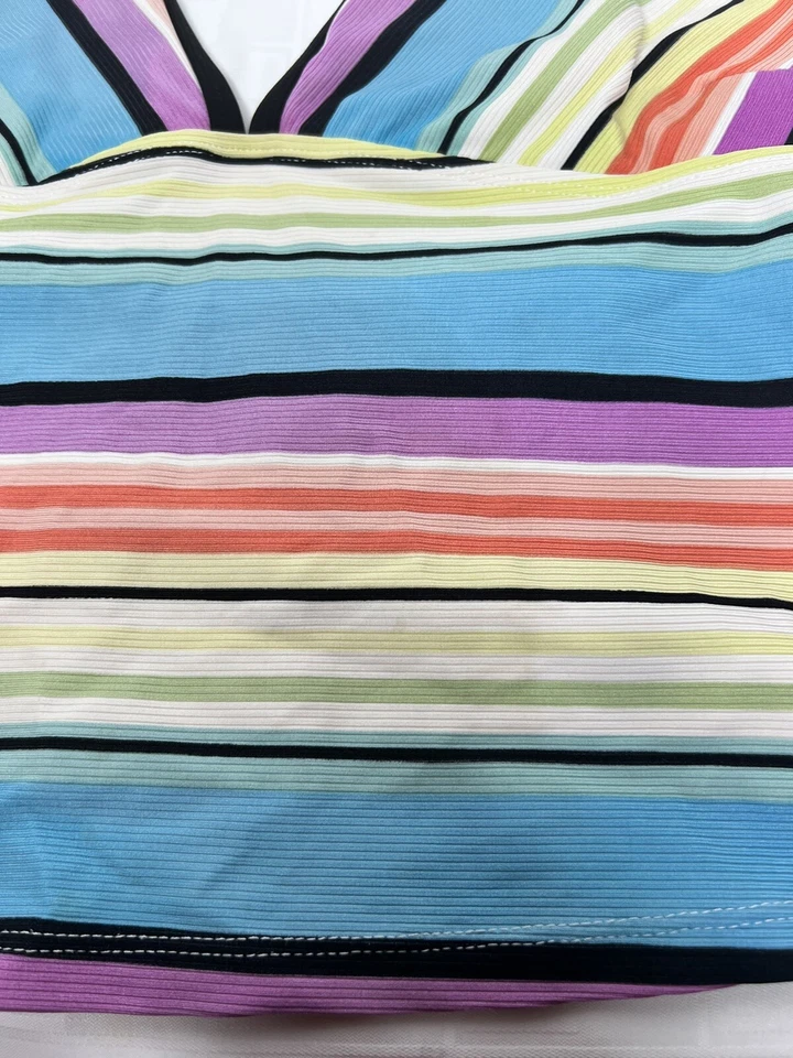 Liz Claiborne Tankini Swim Top Mujer’s Talla 16 Multicolor, Corbata Acolchada LEER Foto 3 de 4