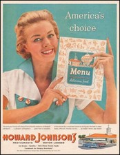 Howard Johnson's (Menu) Ad 1958 POSTER 24 X 18 Inches Nice Wall Art
