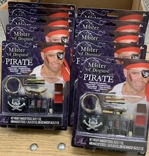 Lot of 10 PIRATE COSTUME ACCESSORY KITS - EARRING, EYEPATCH, TEETH Pirate Party 