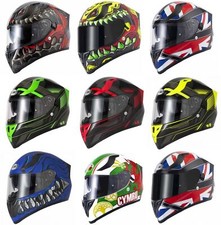 VCAN H128 FULL FACE MOTORCYCLE HELMET DUAL VISOR SUN VISOR TITAN WILD UNION JACK