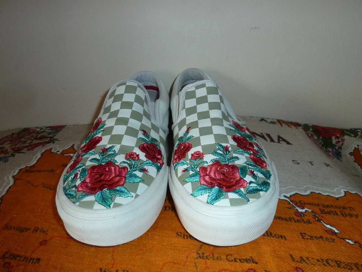 Vans slip on top dx rose embroidery