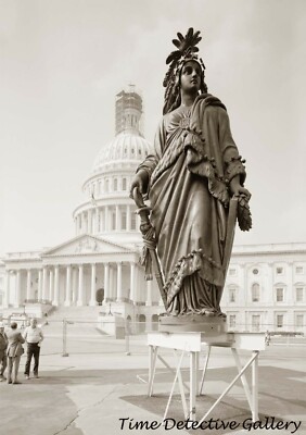 The Statue of Freedom and U.S. Capitol, Washington, D.C. - Historic Photo Print