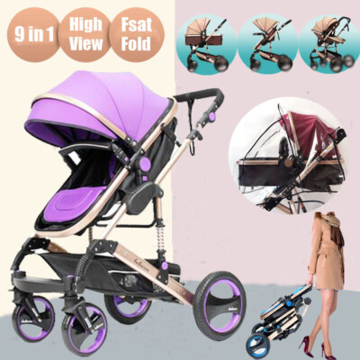 purple pushchair