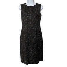 Eli Tahari Emory Black & Brown Knee Length Sleeveless Sheath Dress Size 4 NEW