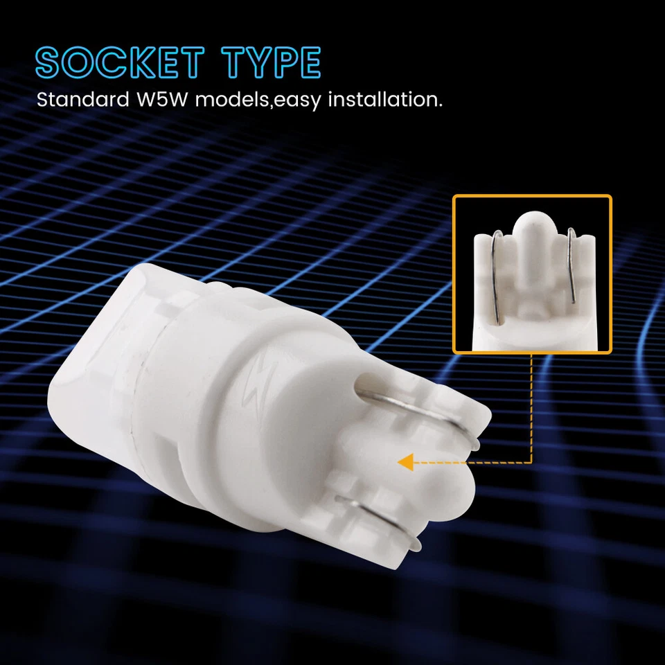 100Pcs 6V 6.3V DC T10 W5W 192 168 194 2SMD 5630 LED Pinball Machine Light Bulbs - Image 4 of 4