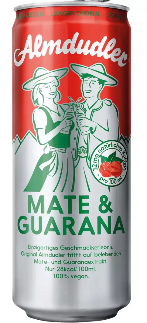 ALMDUDLER HERBAL MATE GUARANA LEMONADE FROM AUSTRIA, 24 CANS 0,3 Litre TRAY