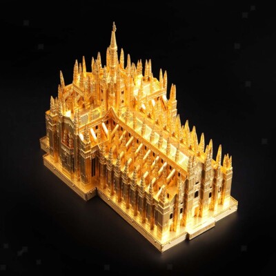 3D Metall Puzzle Pädagogisches Spielzeug Retro Milan Cathedral Building Statue