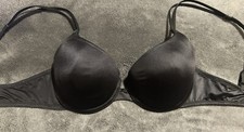 Vtg Victoria's Secret Black Pink Label Second Skin Lined Cup Bra sz 34B 2003