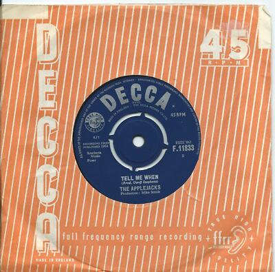 Applejacks (The):Tell me when/Baby Jane:UK Decca:1964